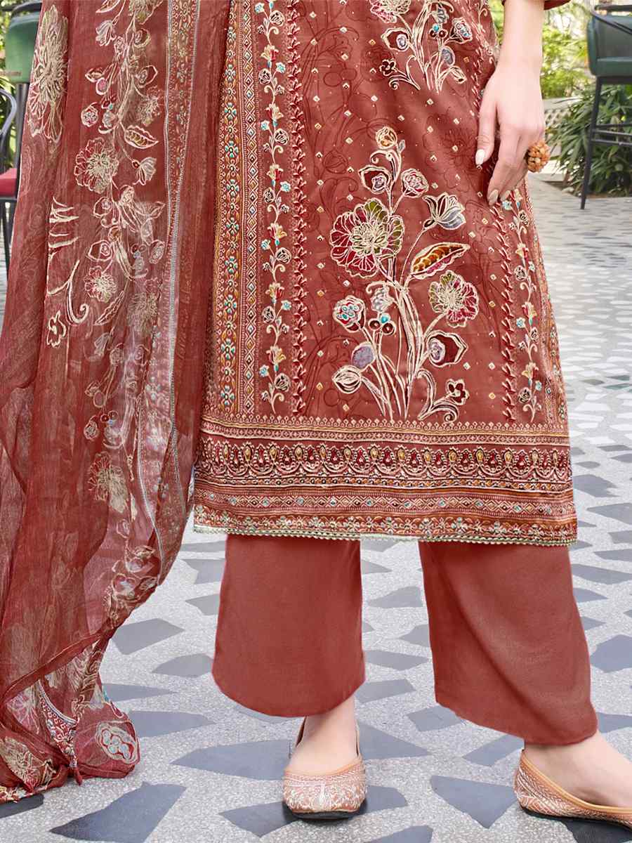 Maroon Premium Zam Embroidered Casual Festival Pant Salwar Kameez