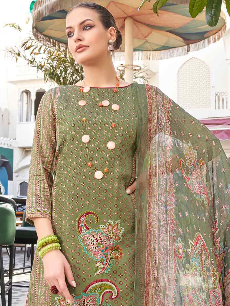 Mehendi Premium Zam Embroidered Casual Festival Pant Salwar Kameez