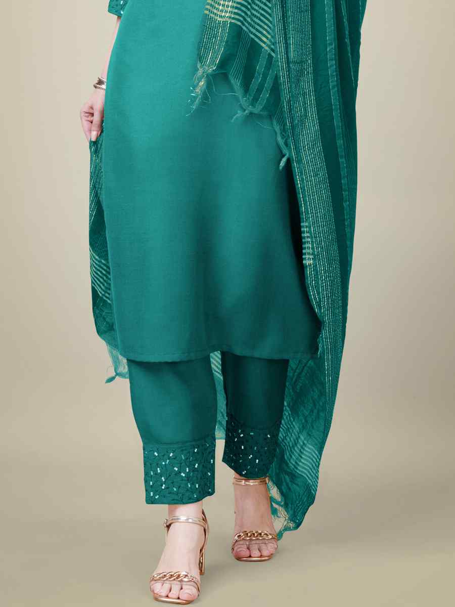 Rama Cotton Blend Embroidered Festival Casual Ready Pant Salwar Kameez