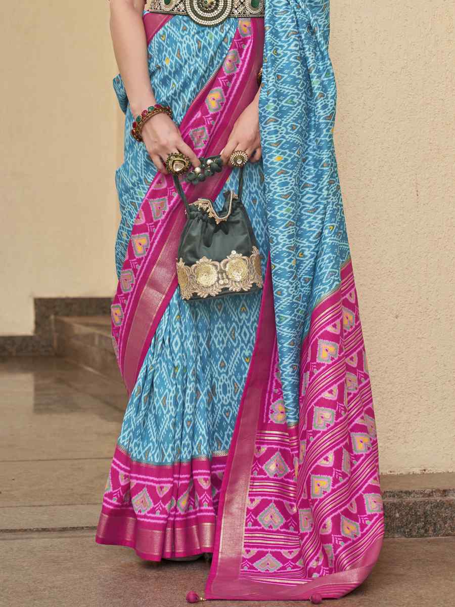 Sky Silk Handwoven Casual Festival Classic Style Saree