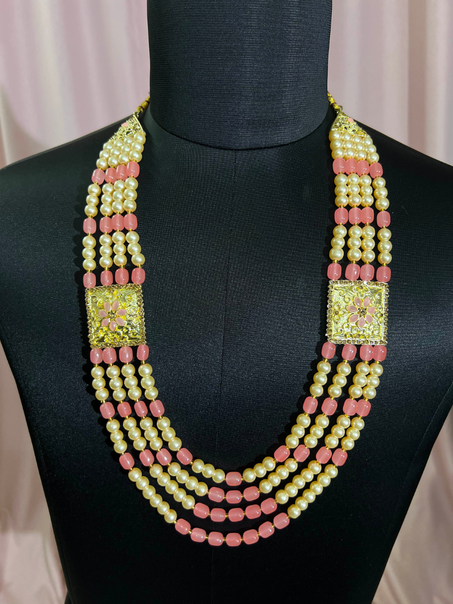 Multi Alloy Moti Groom's Wedding Wear Pearls Necklace