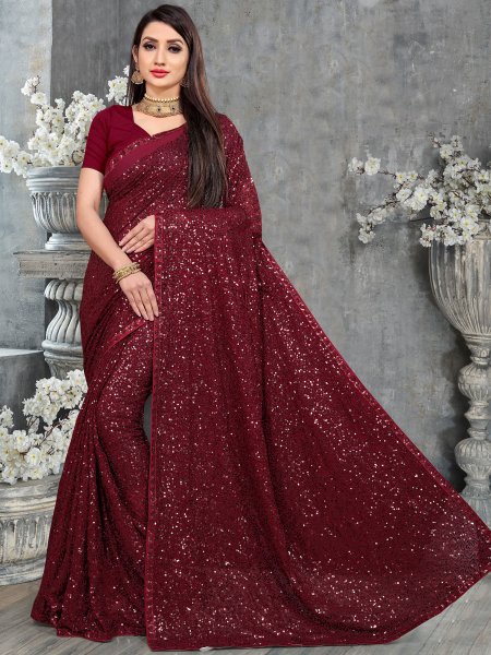 georgette party saree