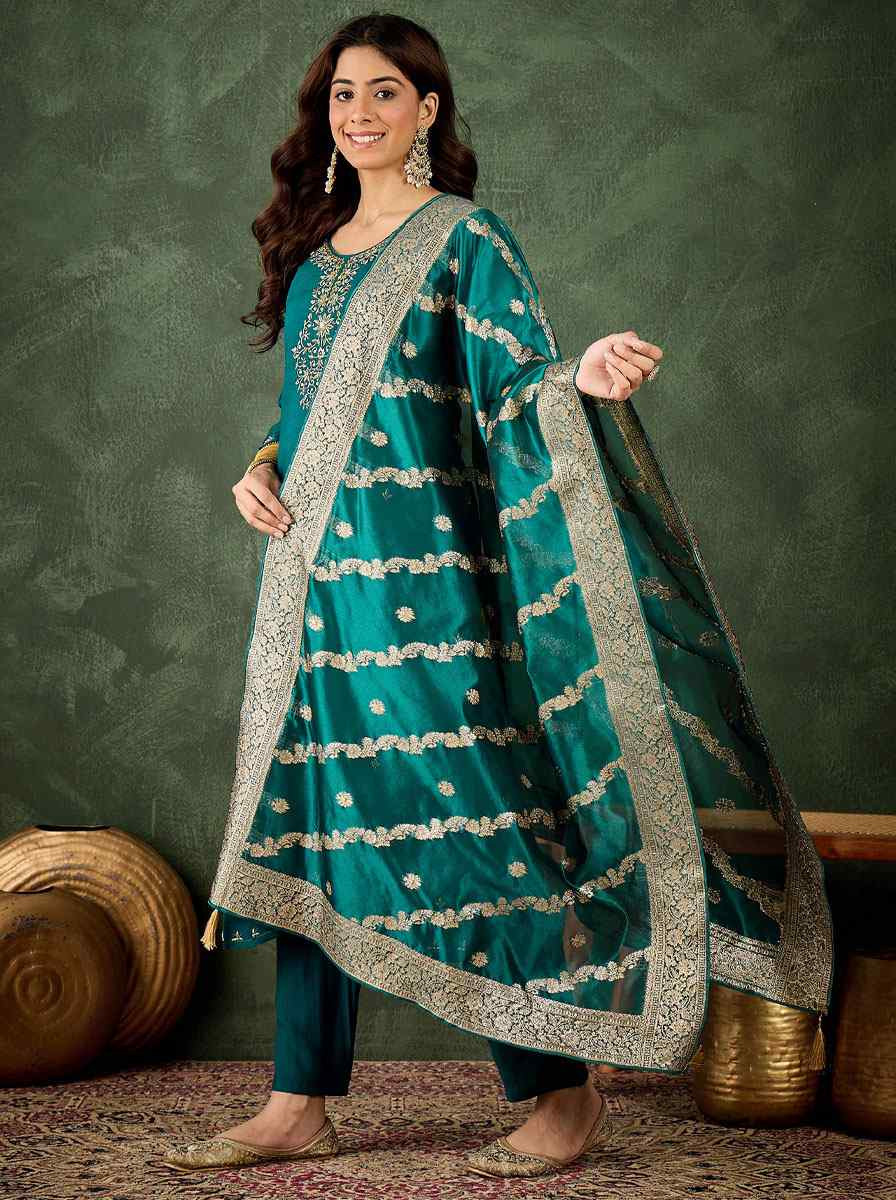 Rama Viscose Rayon Embroidery Party Wedding Festival Casual Ready Pant Salwar Kameez