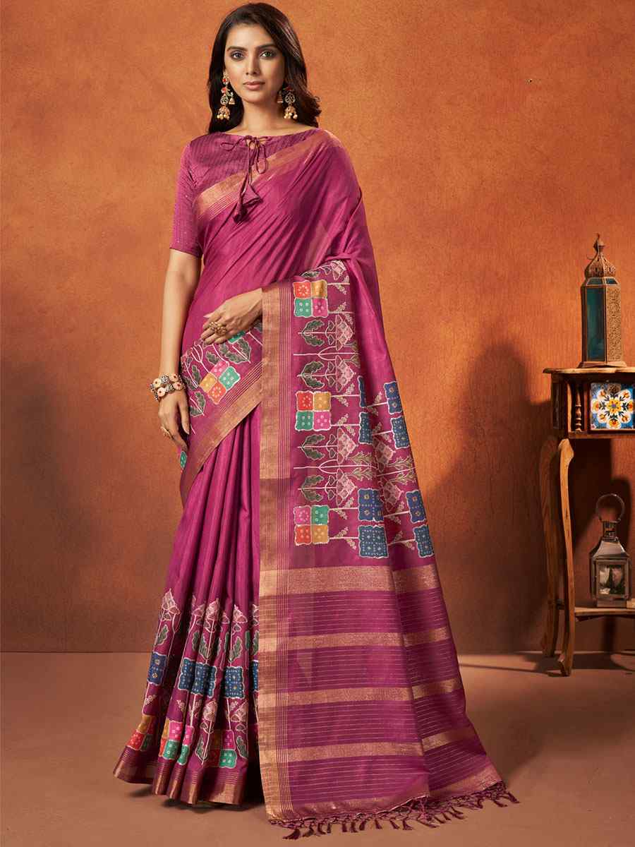 Pink Rangkat Crepe Silk Handwoven Wedding Festival Classic Style Saree
