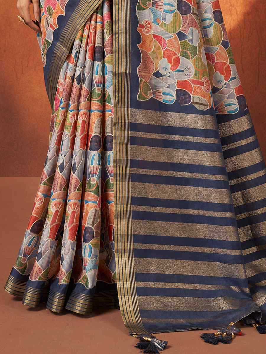 Grey Rangkat Crepe Silk Handwoven Wedding Festival Classic Style Saree
