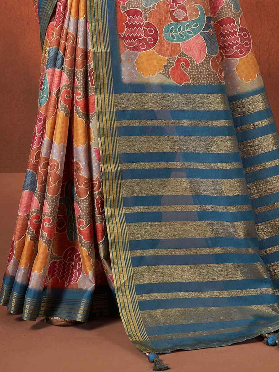Blue Rangkat Crepe Silk Handwoven Wedding Festival Classic Style Saree