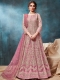 Thulian Pink Net Embroidered Party Lawn Kameez