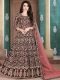 Maroon Faux Georgette Embroideed Festival Lawn Kameez