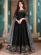 Black Silk Embroidered Festival Lawn Kameez