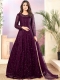 Byzantium Purple Net Embroidered Party Lawn Kameez