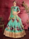 Sea Green Art Silk Embroidered Wedding Lehenga Choli