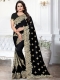 Black Silk Embroidered Party Saree