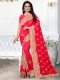 Rose Madder Red Silk Embroidered Party Saree