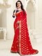 Rose Madder Red Faux Georgette Embroidered Party Saree