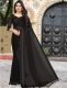 Black Satin Plain Party Saree