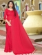 Dark Pink Satin Plain Party Saree