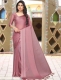 Thulian Pink Satin Plain Party Saree