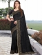 Black Vichitra Silk Embroidered Party Saree