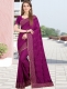 Purple Vichitra Silk Embroidered Party Saree