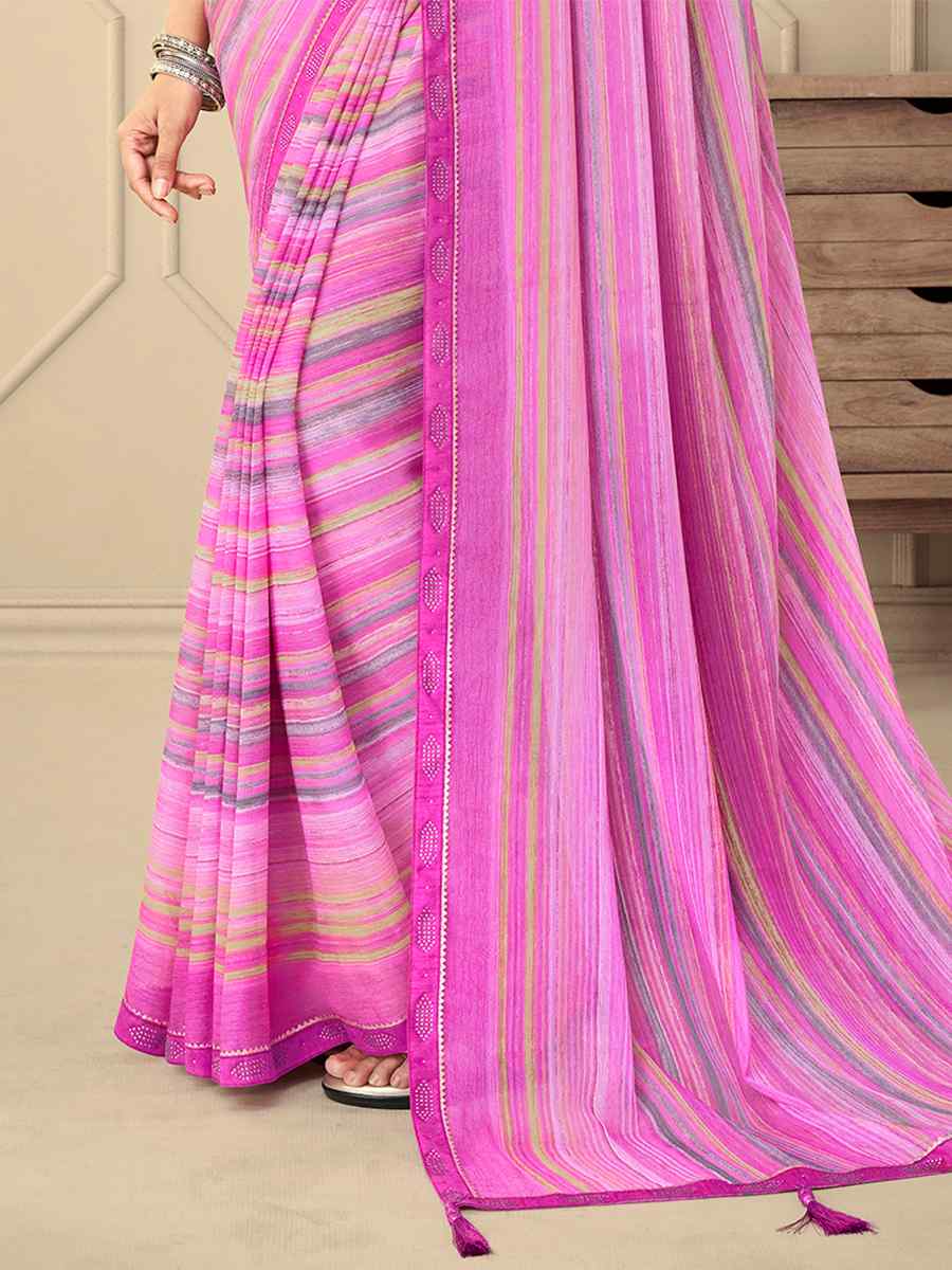 Multi Chiffon Printed Casual Party Contemporary Saree