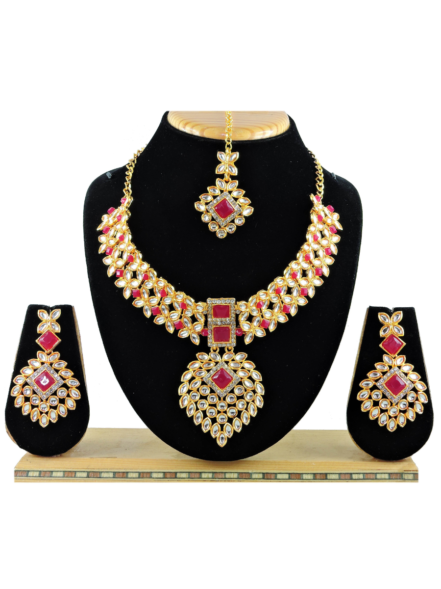 Ruby Alloy Festival Wear Kundan Necklace