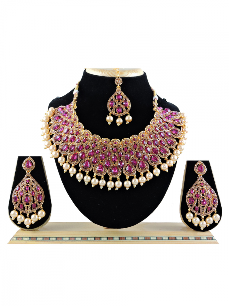 Rani Alloy Festival Wear Kundan Necklace