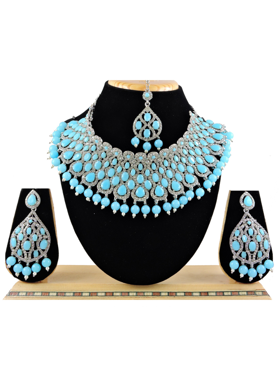 Firozi Alloy Festival Wear Kundan Necklace