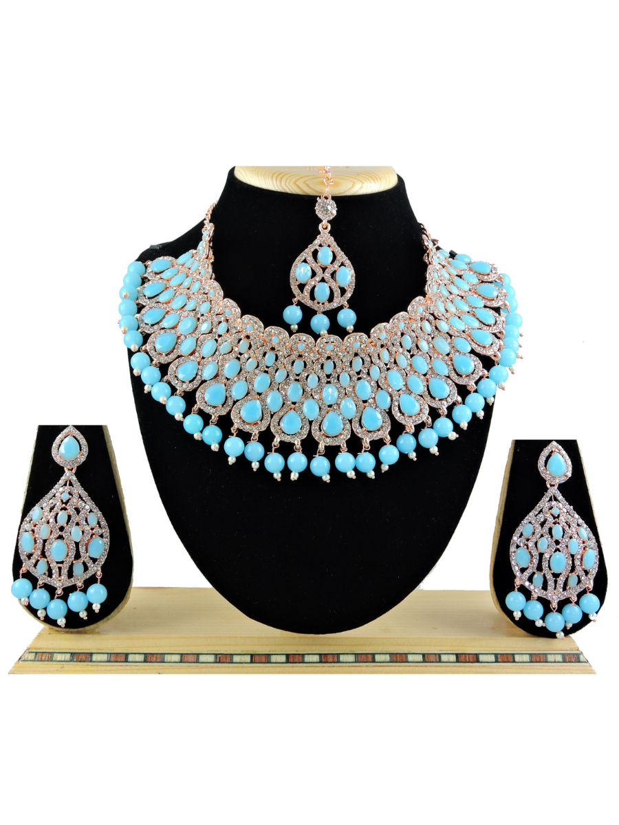 Firozi Alloy Festival Wear Kundan Necklace