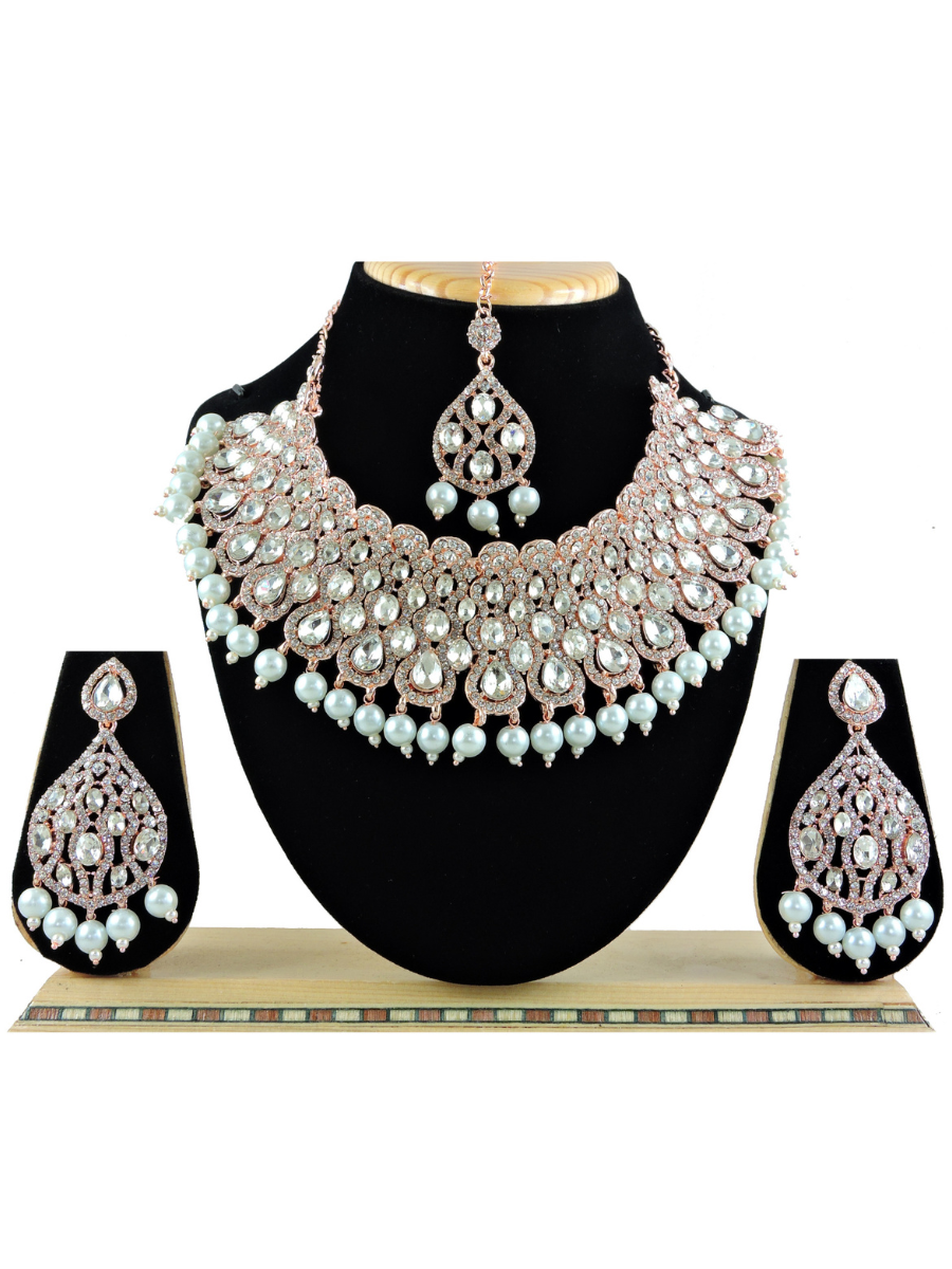 Silver Alloy Festival Wear Kundan Necklace