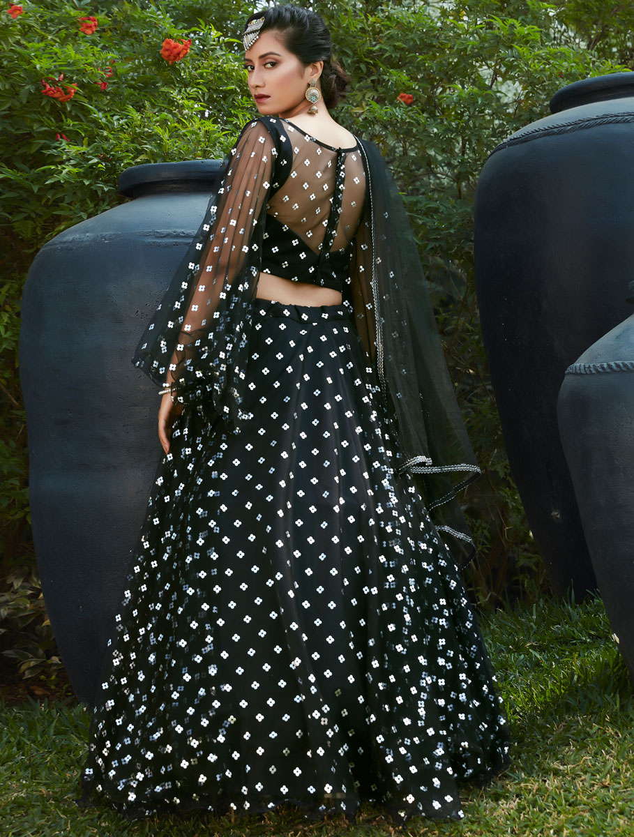 Black Net Designer Party Lehenga Choli