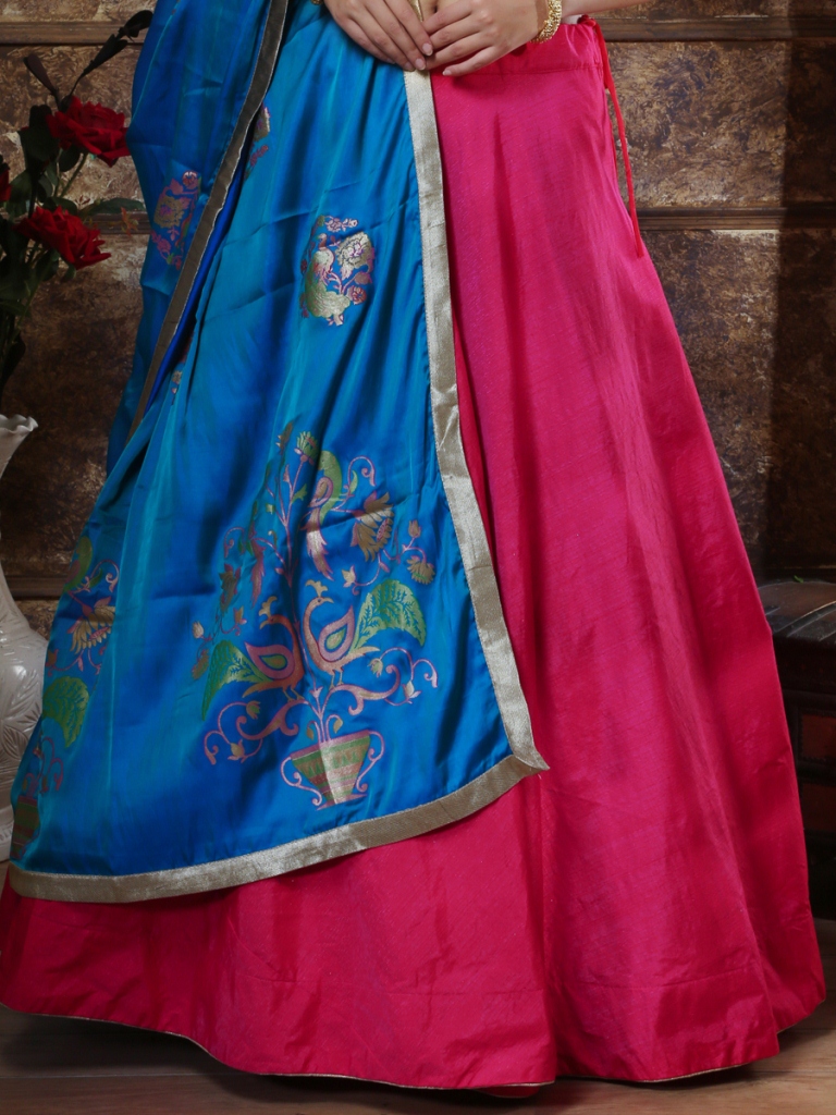 Magenta Pink Mastani Silk Embroidered Party Lehenga Choli