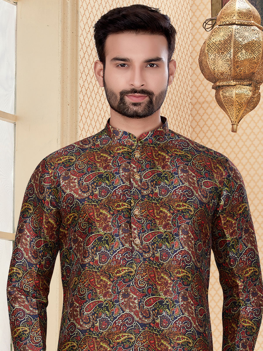 Brown Silk Handwoven Festival Kurta