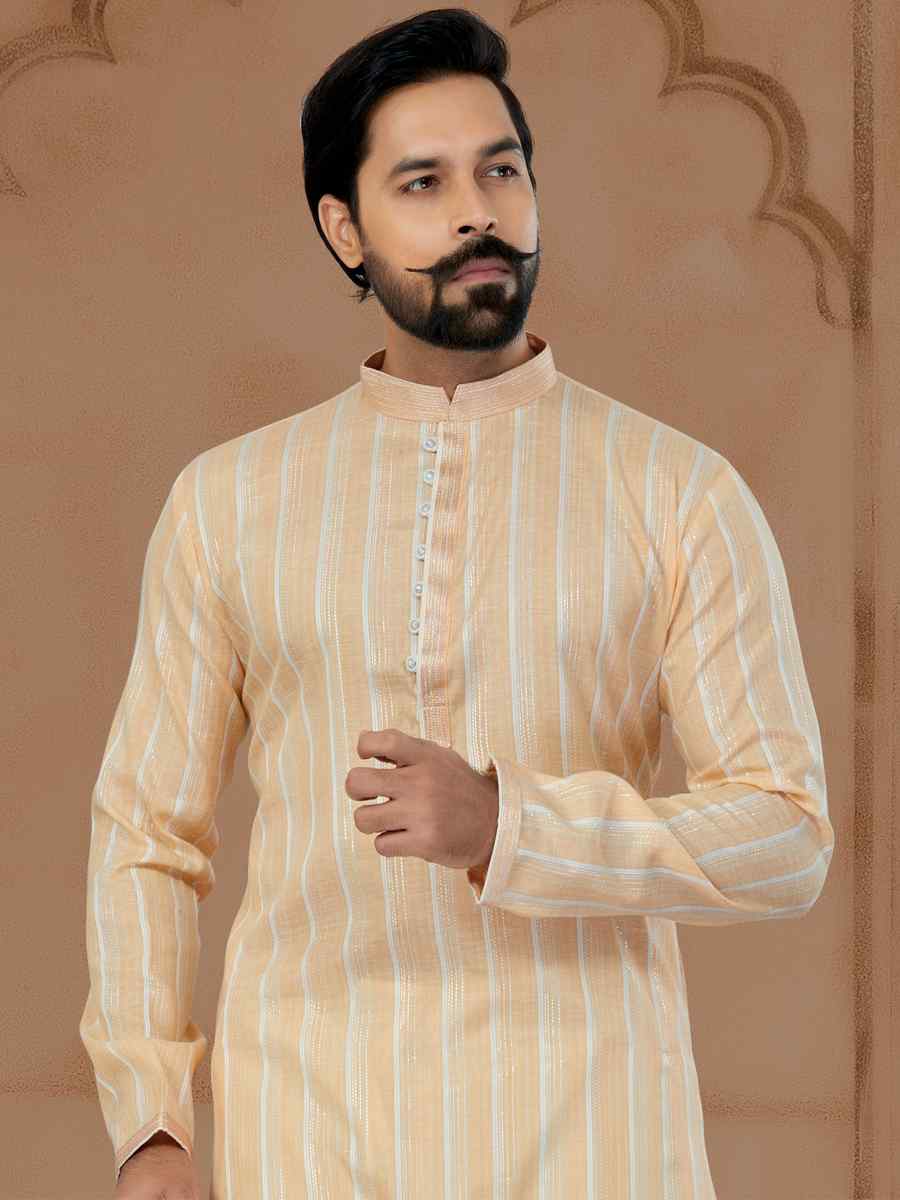 Multi Cotton Printed Festival Mens Kurta