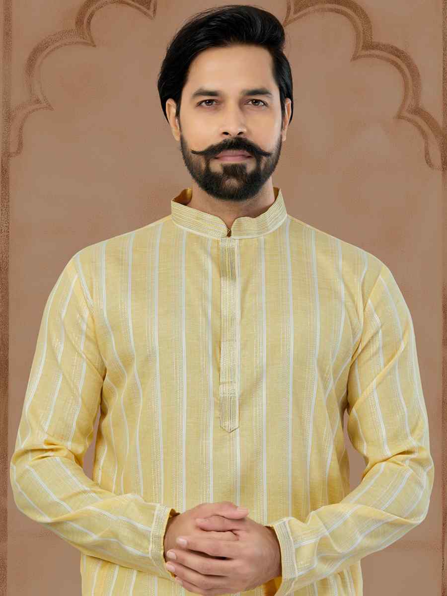 Multi Cotton Printed Festival Mens Kurta