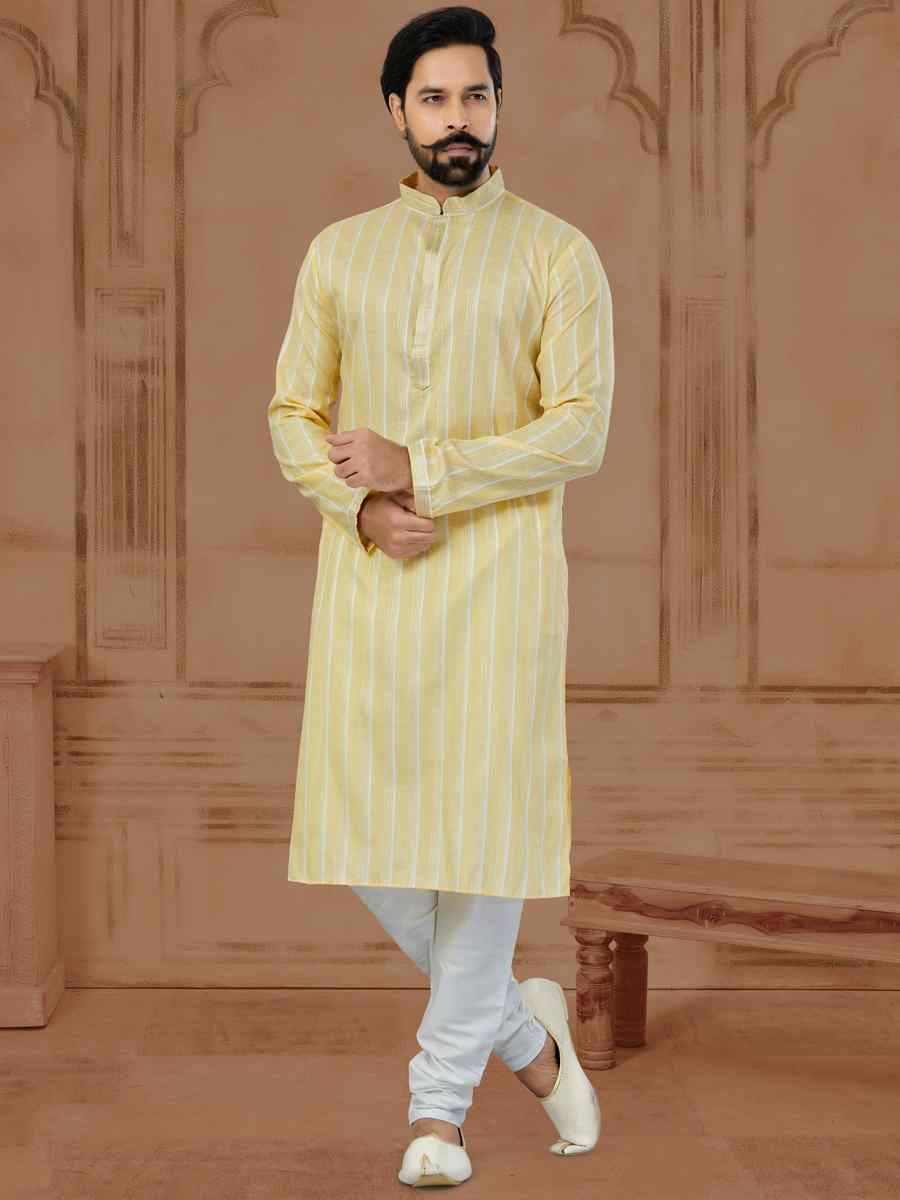 Multi Cotton Printed Festival Mens Kurta