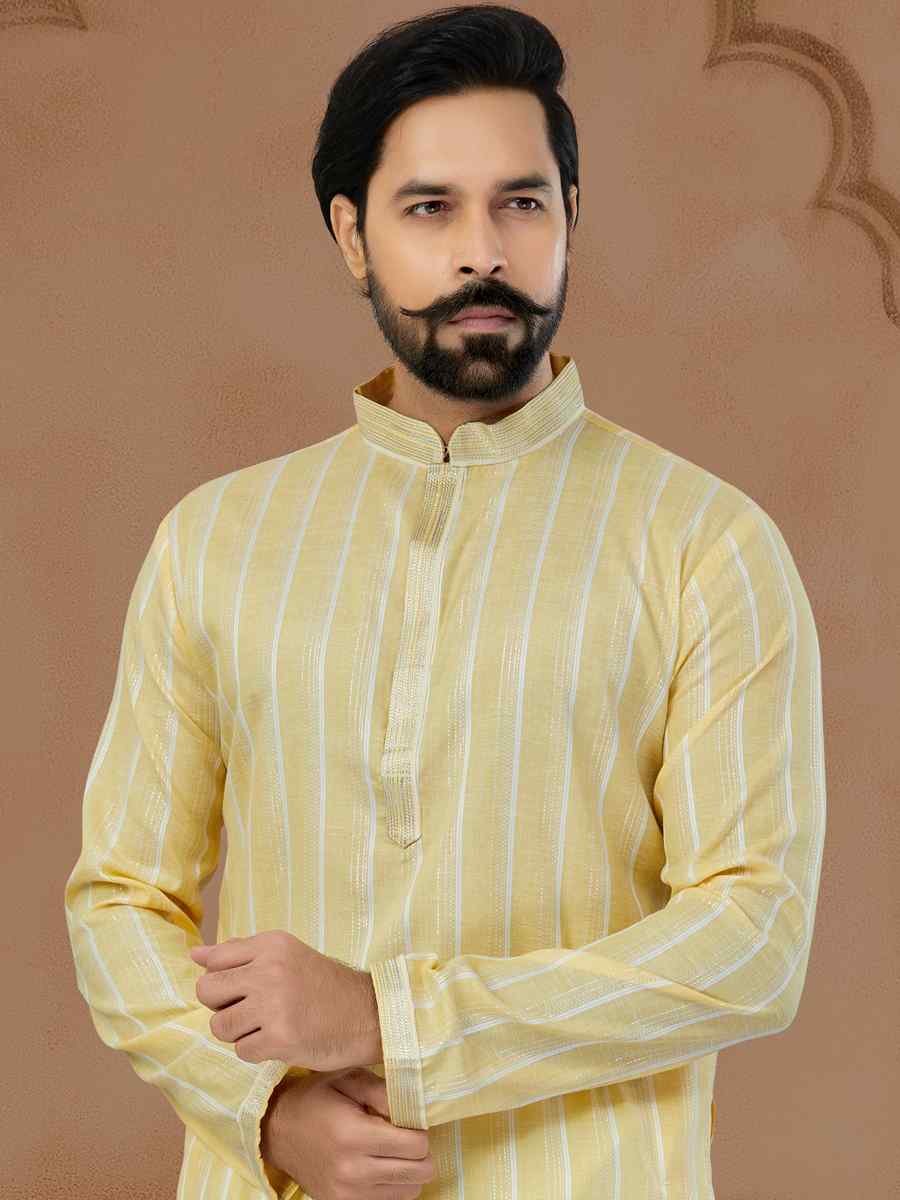 Multi Cotton Printed Festival Mens Kurta