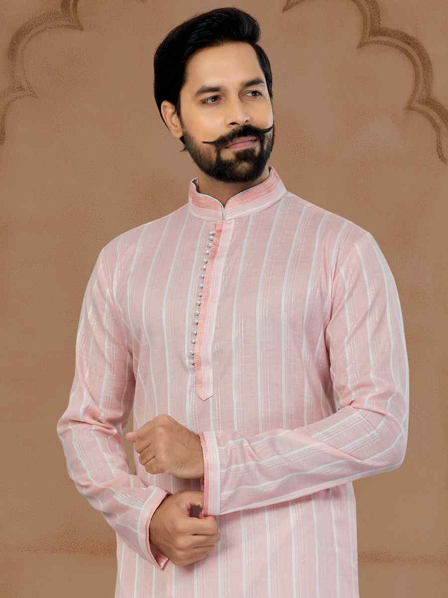 Multi Cotton Printed Festival Mens Kurta