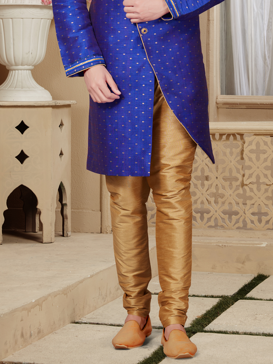 Persian Blue Silk Festival Embroidered Sherwani
