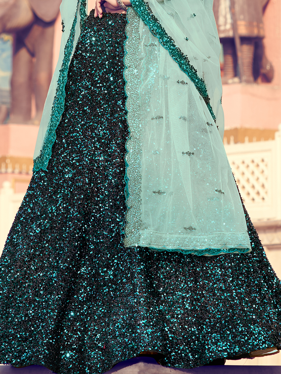 Black Imported Fabric Embroidered Party Lehenga Choli