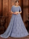 Cornflower Blue Net Embroidered Wedding Lehenga Choli