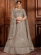 Gray Net Embroidered Wedding Lehenga Choli