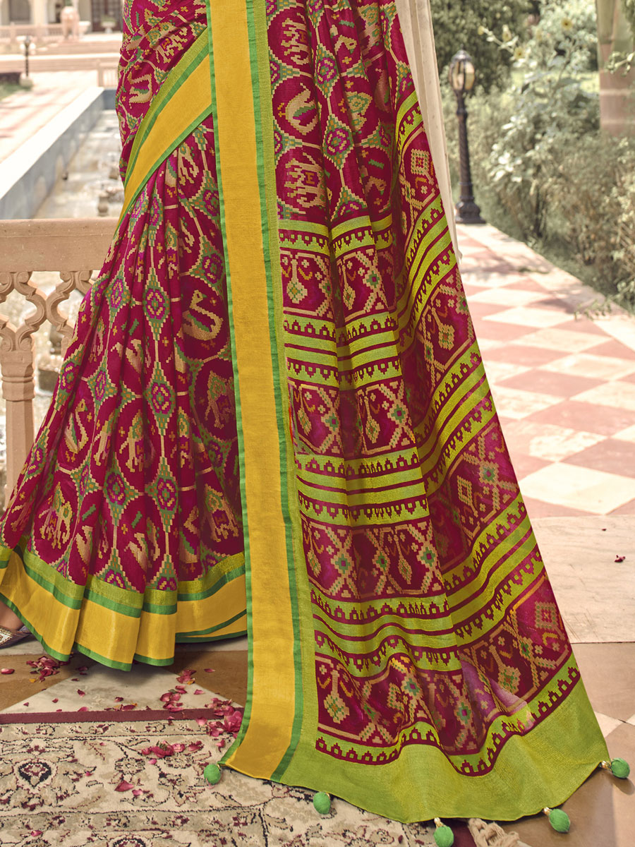 Byzantium Purple Brasso Printed Festival Saree