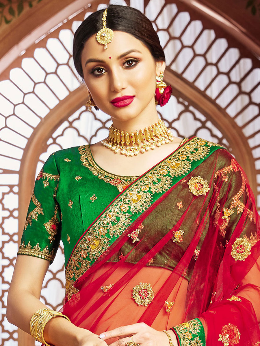 Rose Madder Red Patola Silk Party Embroidered Lehenga Choli
