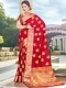 Rose Madder Red Silk Handwoven Festival Saree