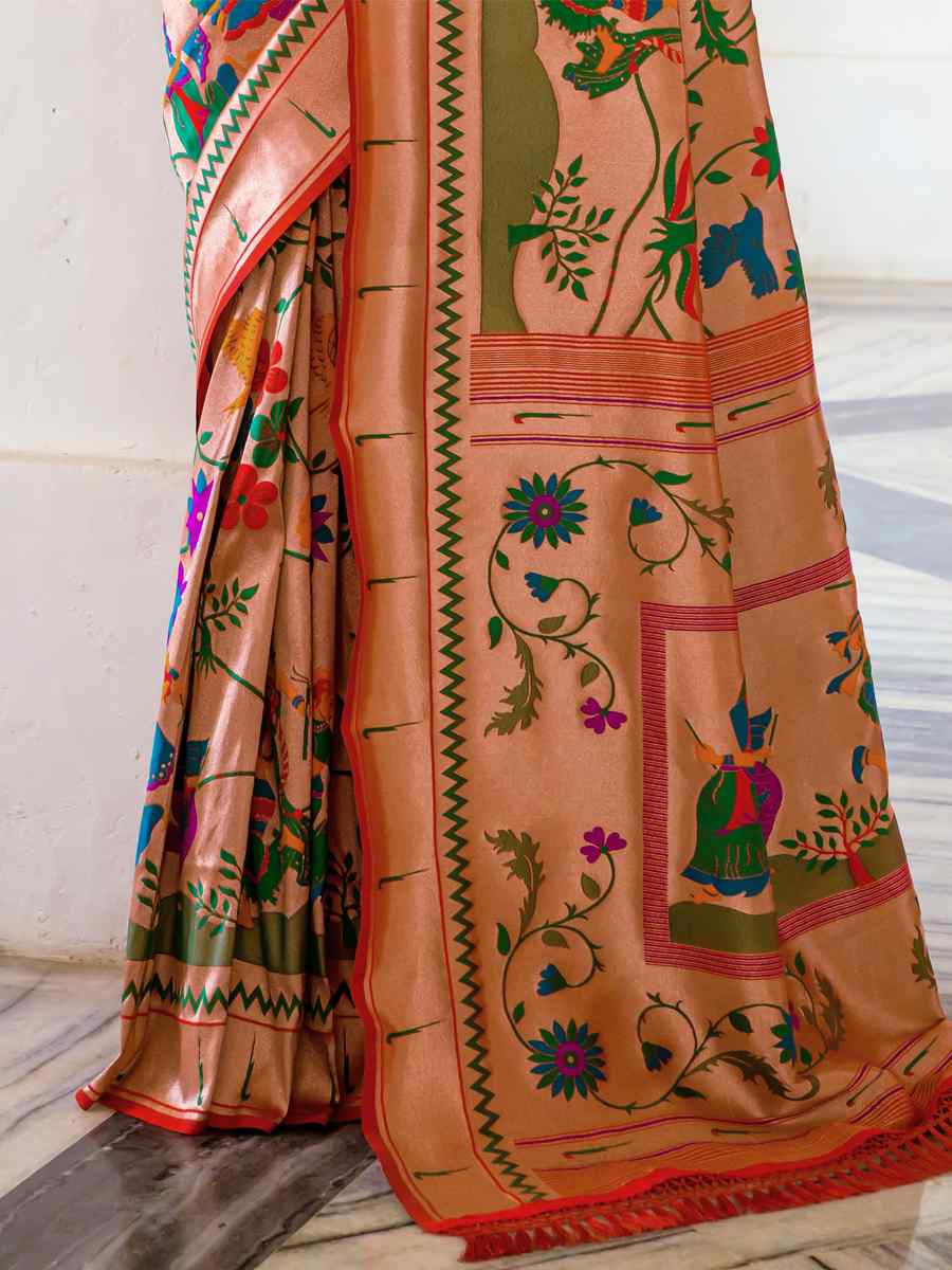 Red Paithani Silk Handwoven Wedding Festival Heavy Border Saree