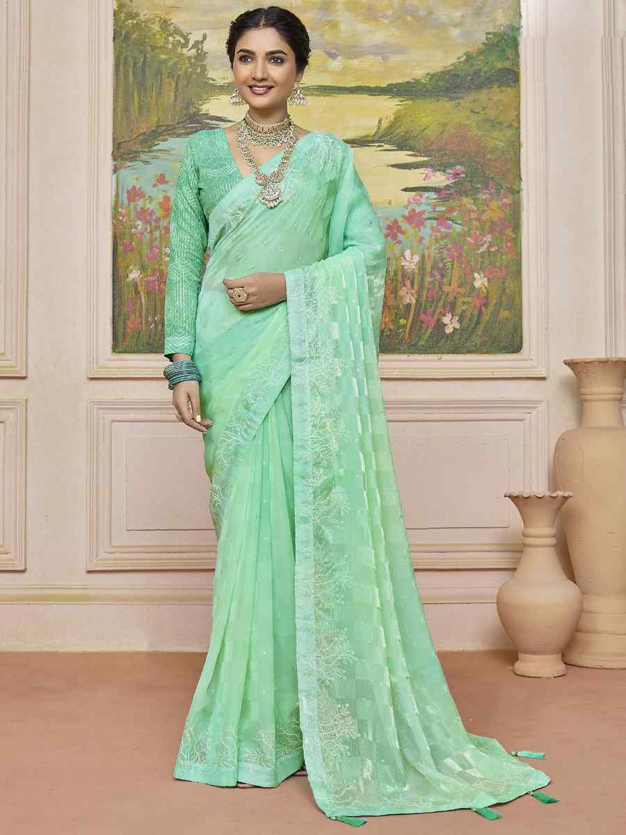 Multi Silk Printed Bridal Reception Festival Wedding Fancy Heavy Border Saree