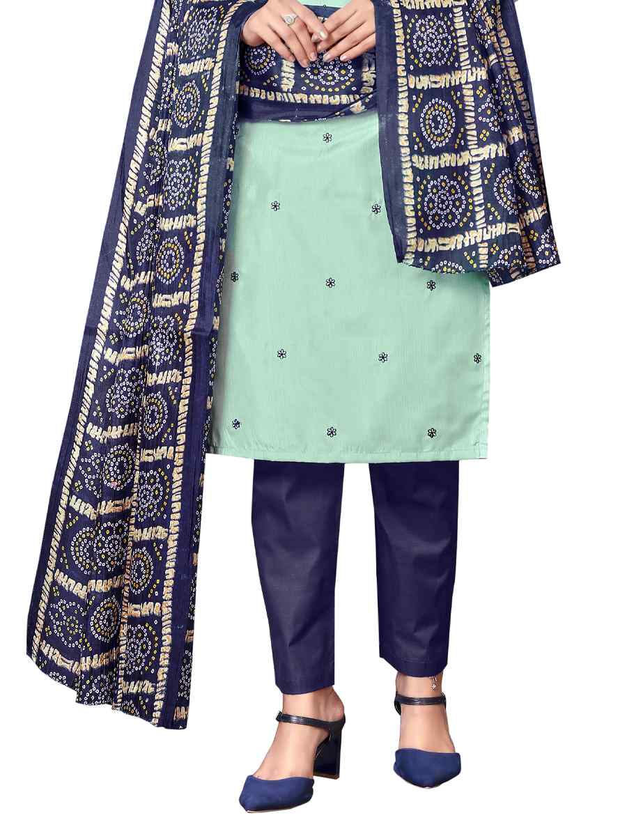Aquamarine Parampara Silk Embroidered Party Festival Pant Salwar Kameez