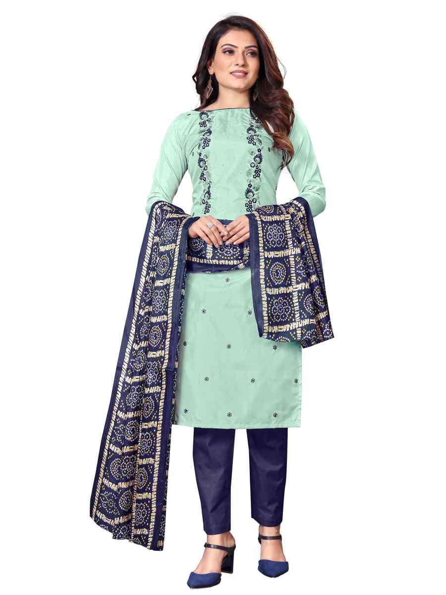 Aquamarine Parampara Silk Embroidered Party Festival Pant Salwar Kameez