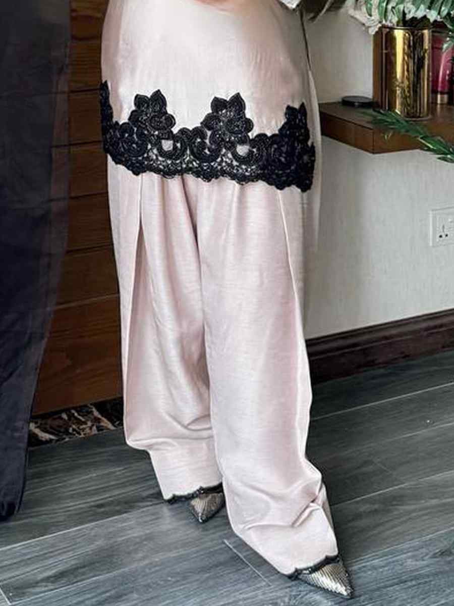 Baby Pink French Crepe Embroidered Festival Casual Ready Farsi Salwar Kameez
