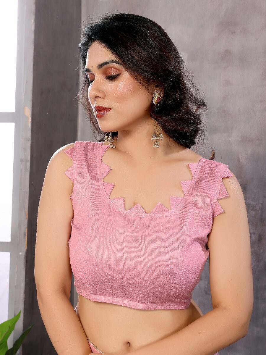 Baby Pink Georgette Traditional Wedding Reception Party Festival Casual Classic Style Sarees